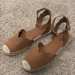 Espadrille Scallop Ankle Flats
